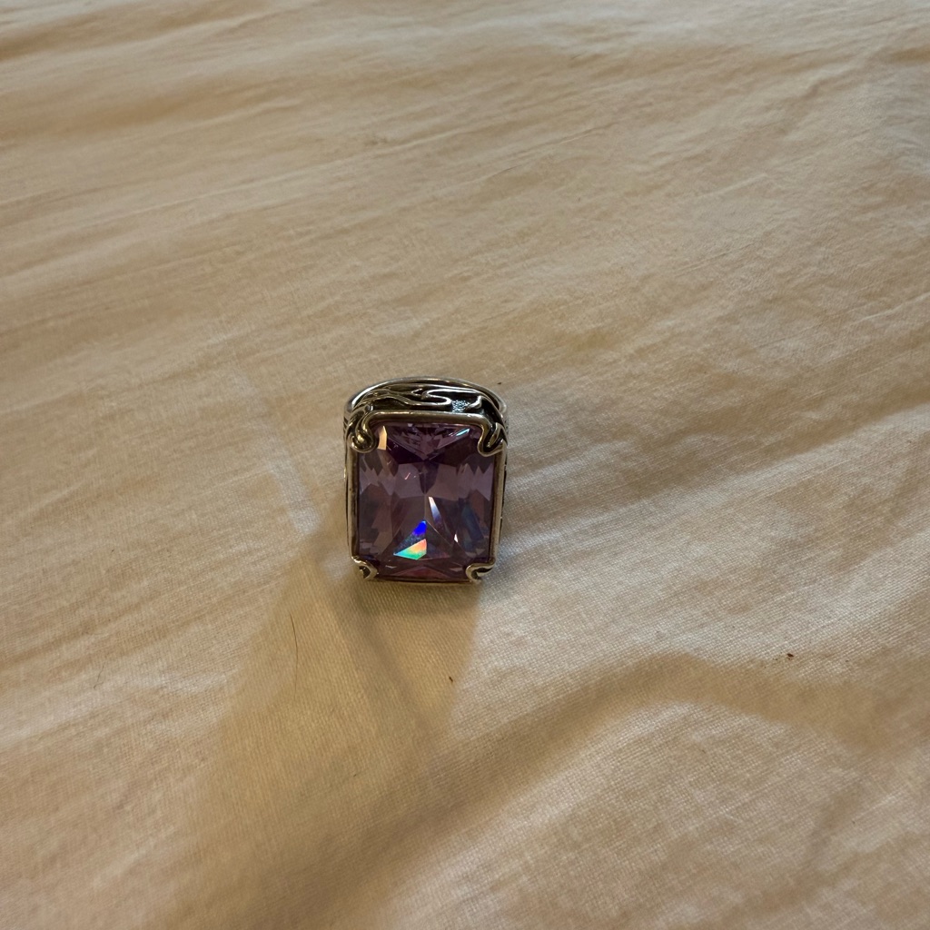 Silpada Lavender Fields Cocktail Silver Ring Sz 7